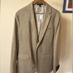 Men’s Banana Republic blazer, tan, 42L slim fit. New with tags.